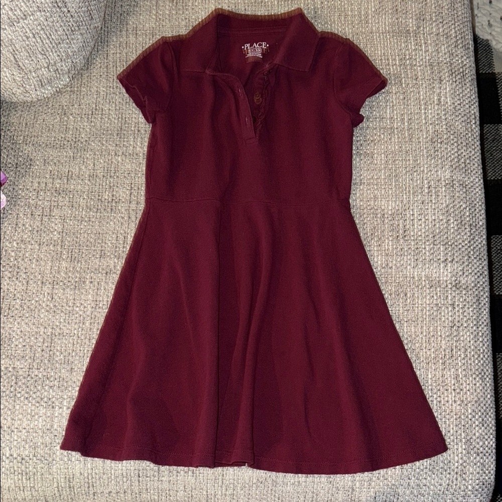 Place burgundy Polo Dress